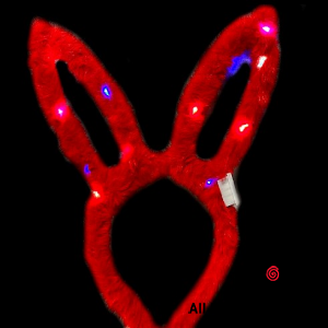 VINCHA CONEJO LUMINOSA PELUCHE COLOR ROJO X 12